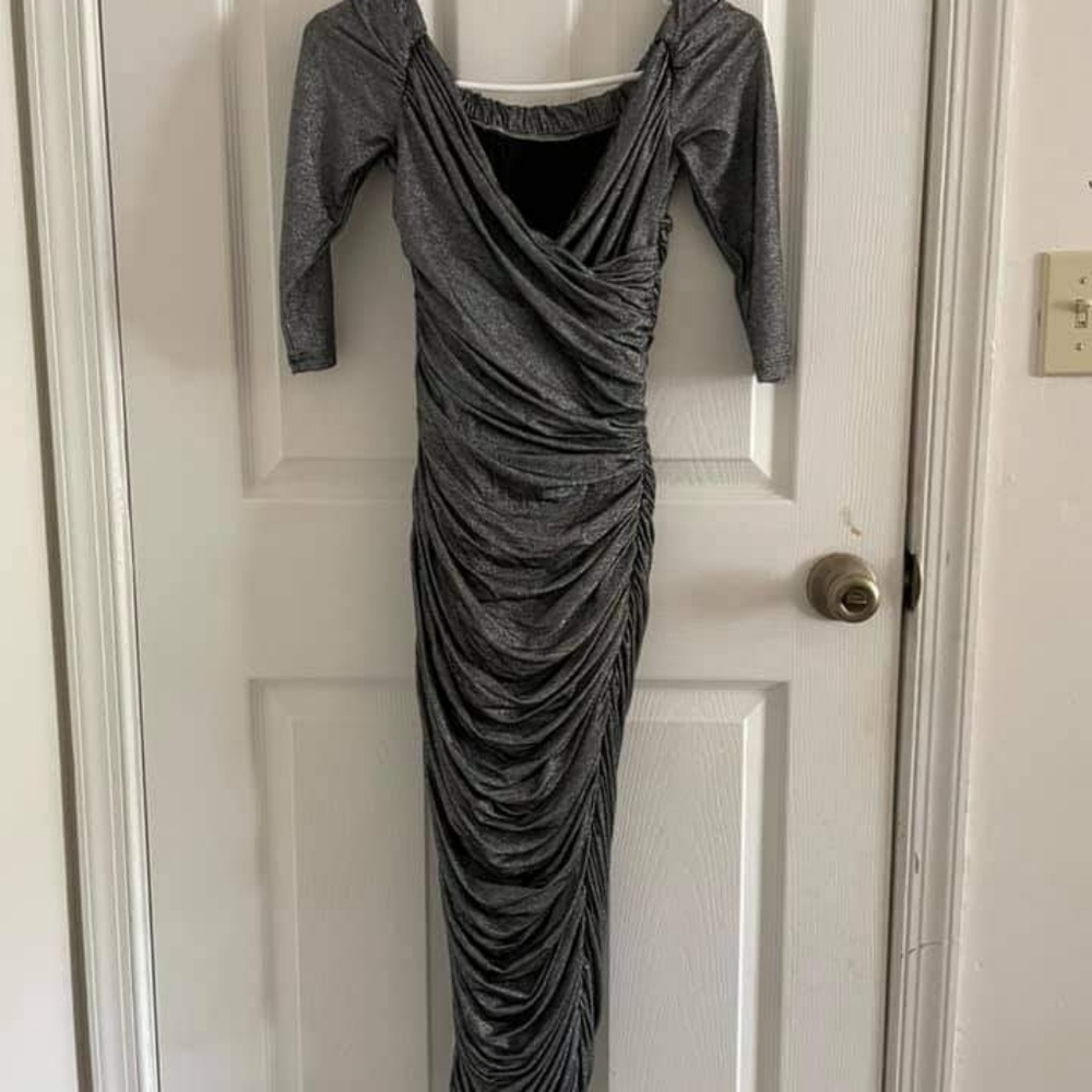 Silver lurex pinup girl monica size small